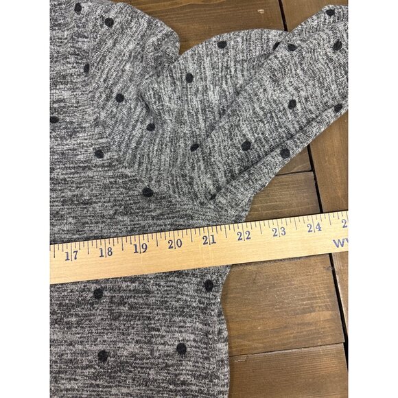 Lucky Brand Gray Polka Dot Sweater L/G Made In Philippines - Picture 6 of 6